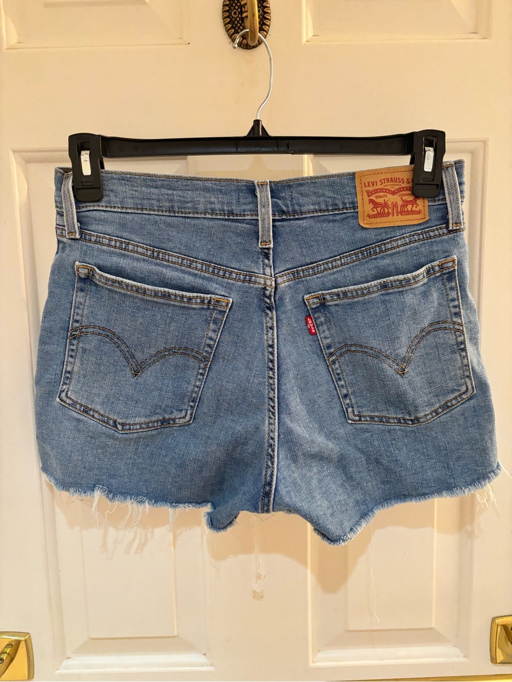 Levi's Light Blue Denim Cutoff Shorts with Frayed Hem